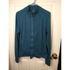 ZX Platinum Woman L Teal Full Zip Activewear Long Sleeve Track Jacket casual